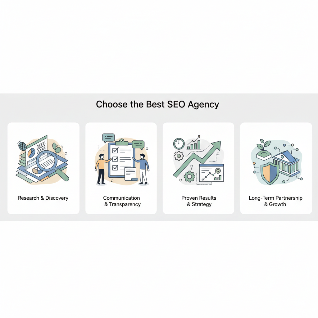 Illustration representing how to choose SEO agency: Choose the Best SEO Agency | Expert Tips for Hiring